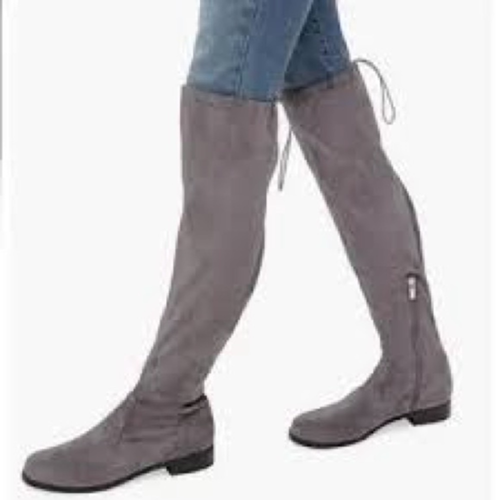 JustFab Gray Over-the-Knee Boots